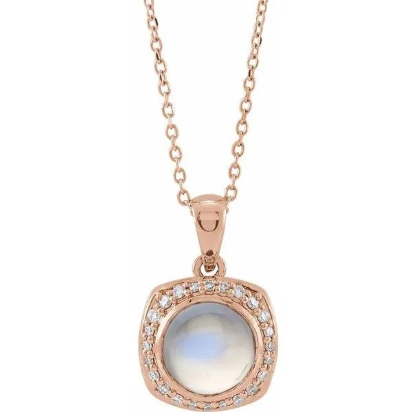 Cabochon Halo-Style Necklace Hopman Jewelers Elkhart, IN