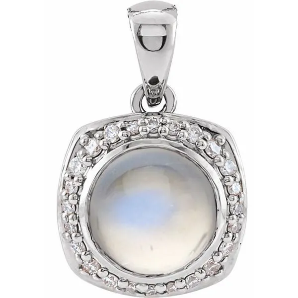 Cabochon Halo-Style Pendant J. Meredith Jewelers Delafield, WI