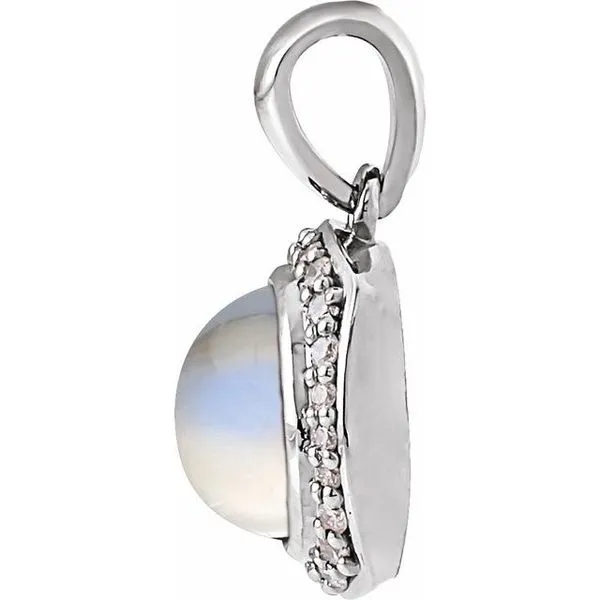 Cabochon Halo-Style Pendant Image 2 D&M Jewelers Green Bay, WI