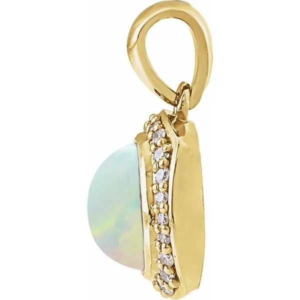 Cabochon Halo-Style Pendant Image 2 Hopman Jewelers Elkhart, IN