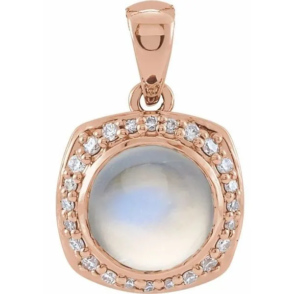 Cabochon Halo-Style Pendant Cherry Street Jewelers Tulsa, OK