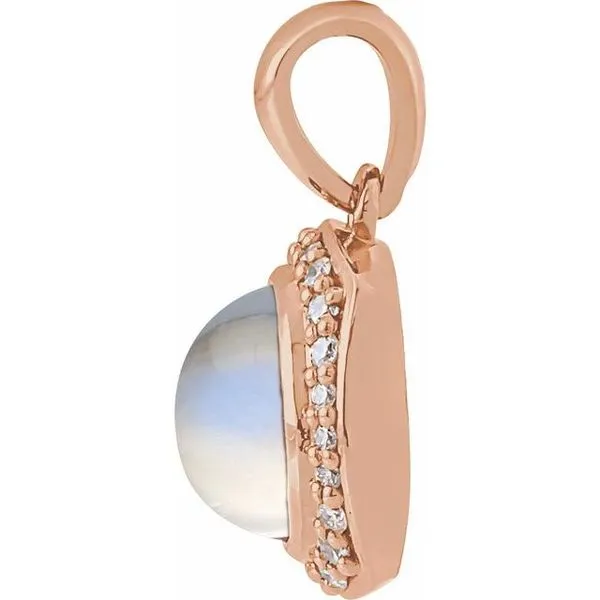 Cabochon Halo-Style Pendant Image 2 Cherry Street Jewelers Tulsa, OK