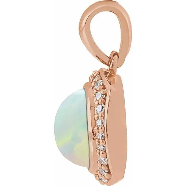 Cabochon Halo-Style Pendant Image 2 Hopman Jewelers Elkhart, IN