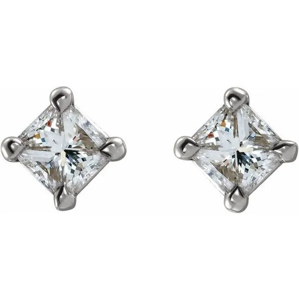 Square 4-Prong Stud Earrings Image 2 Cherry Street Jewelers Tulsa, OK