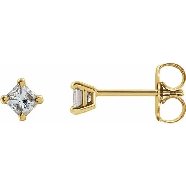 Square 4-Prong Stud Earrings James & Williams Jewelers Berwyn, IL