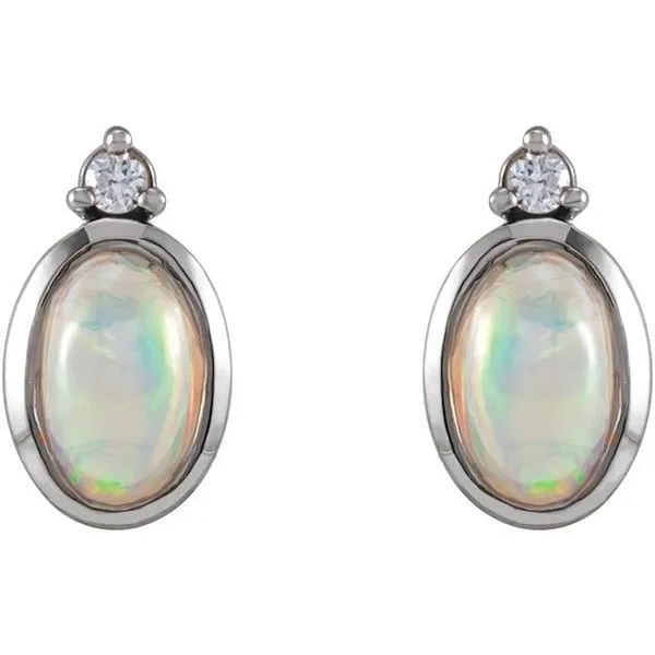 Cabochon Bezel-Set Earrings Image 2 Hart's Jewelers Grants Pass, OR