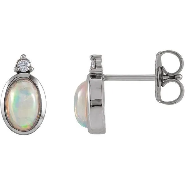Cabochon Bezel-Set Earrings Long Jewelers Chesapeake, VA