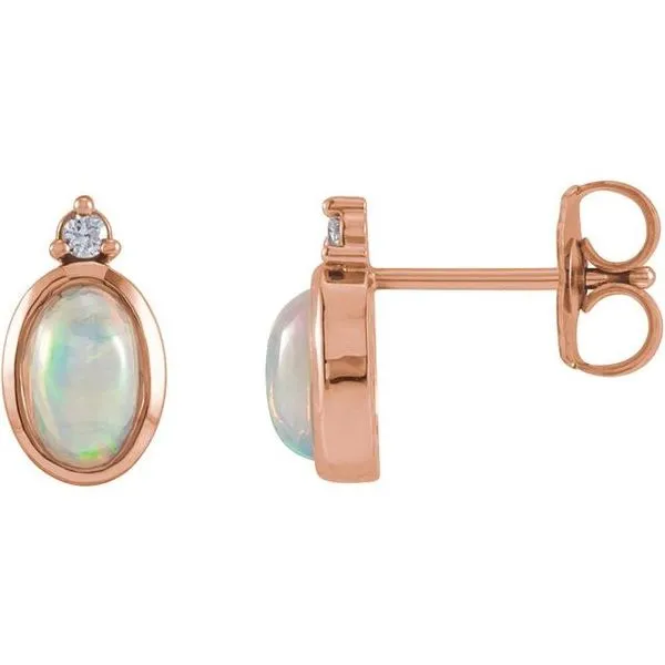 Cabochon Bezel-Set Earrings Hart's Jewelers Grants Pass, OR