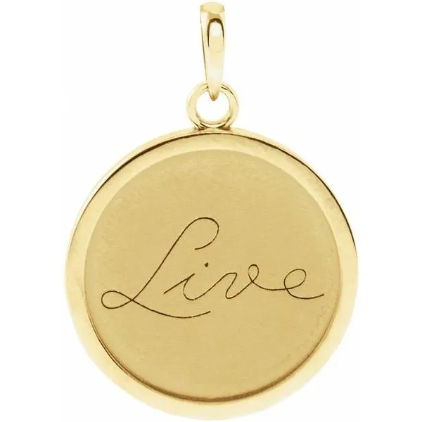 Live, Love, or Hope Disc Pendant J. Meredith Jewelers Delafield, WI