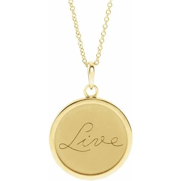 Live, Love, or Hope Disc Necklace Arnold's Jewelry and Gifts Logansport, IN