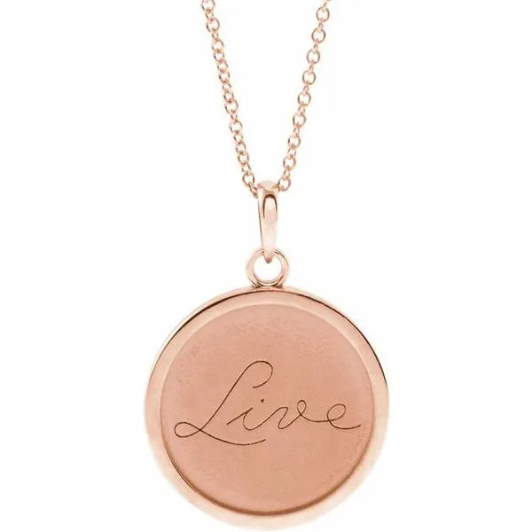 Live, Love, or Hope Disc Necklace Arnold's Jewelry and Gifts Logansport, IN