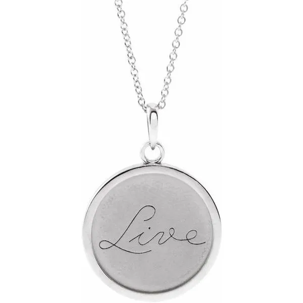 Live, Love, or Hope Disc Necklace Long Jewelers Chesapeake, VA