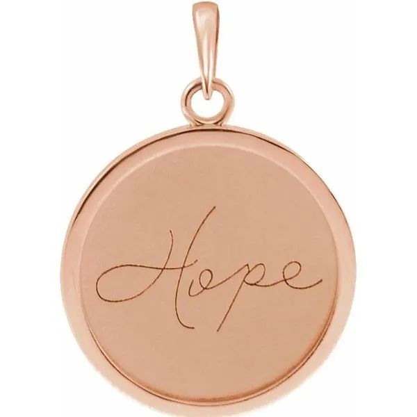 Live, Love, or Hope Disc Pendant Hart's Jewelers Grants Pass, OR