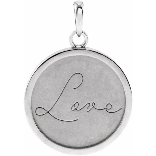 Live, Love, or Hope Disc Pendant James & Williams Jewelers Berwyn, IL
