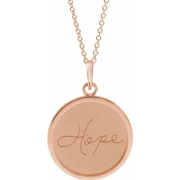 Live, Love, or Hope Disc Necklace Bauble Patch Jewelers Comstock Park, MI