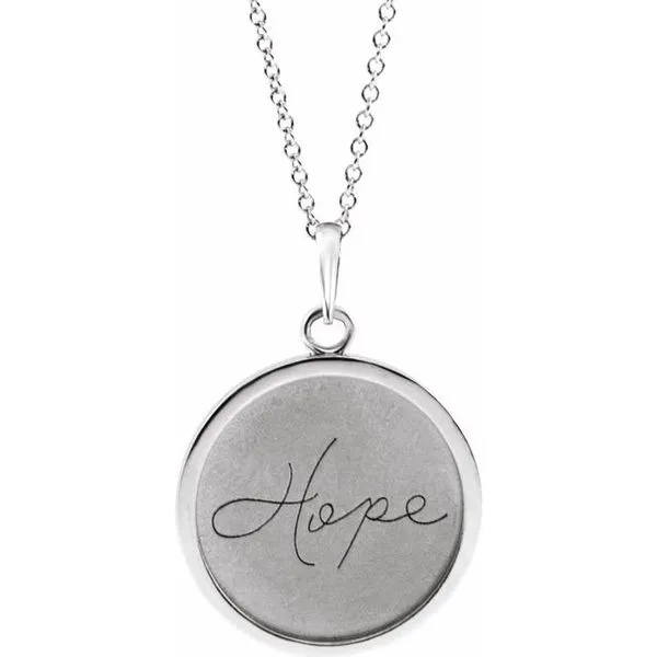 Live, Love, or Hope Disc Necklace Long Jewelers Chesapeake, VA