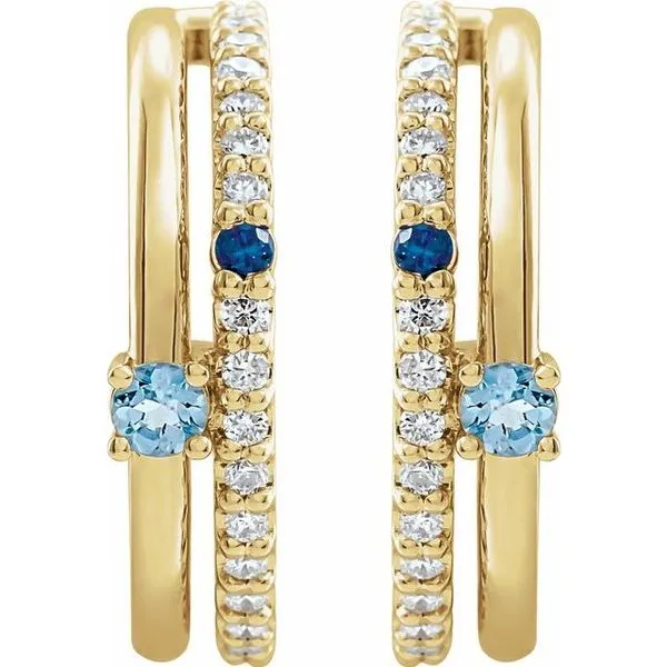 Accented Hoop Earrings Image 2 Hart's Jewelers Grants Pass, OR