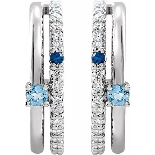 Accented Hoop Earrings Image 2 Hart's Jewelers Grants Pass, OR