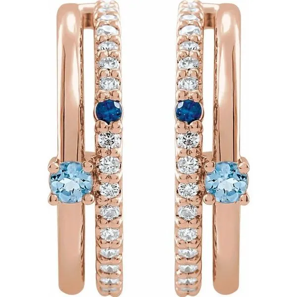 Accented Hoop Earrings Image 2 Hart's Jewelers Grants Pass, OR