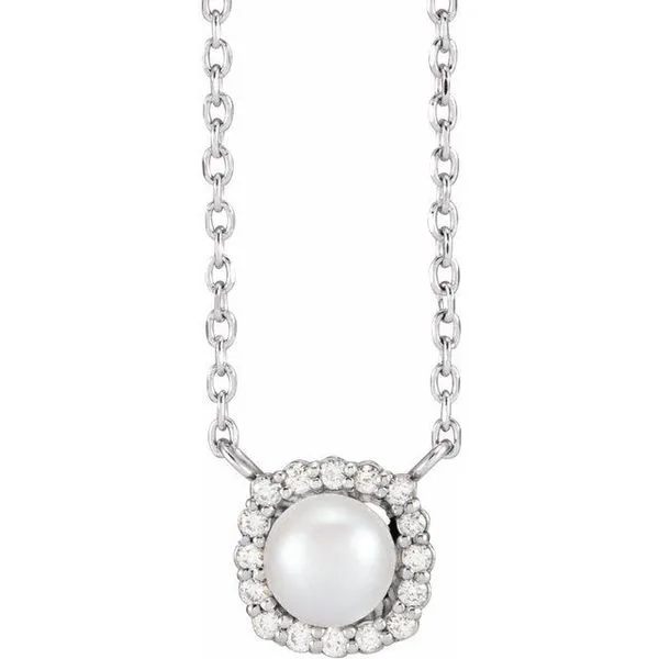 Halo-Style Pearl Necklace Leslie E. Sandler Fine Jewelry and Gemstones rockville , MD