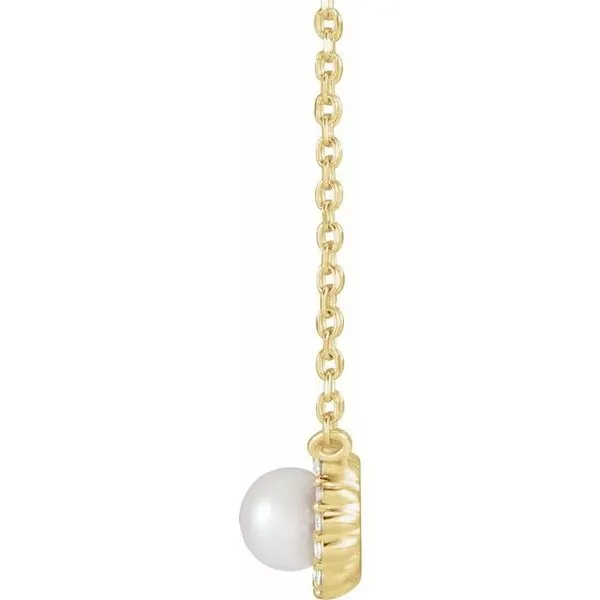 Halo-Style Pearl Necklace Image 2 Smith Jewelers Franklin, VA