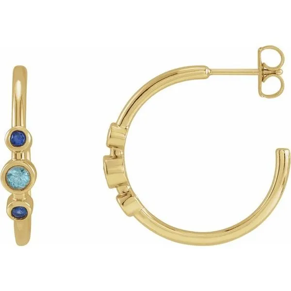 Bezel-Set Hoop Earrings Long Jewelers Chesapeake, VA