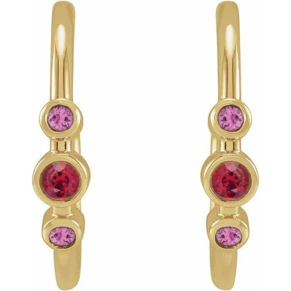 Bezel-Set Hoop Earrings Image 2 Hart's Jewelers Grants Pass, OR