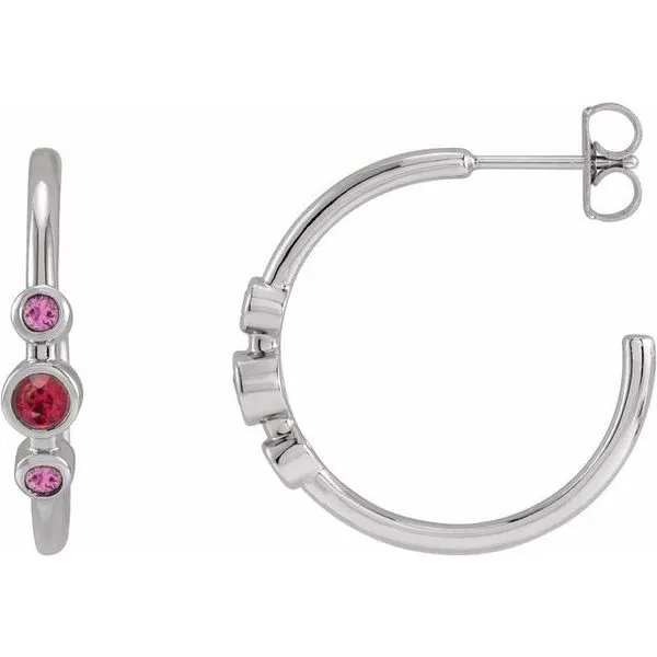 Bezel-Set Hoop Earrings Long Jewelers Chesapeake, VA