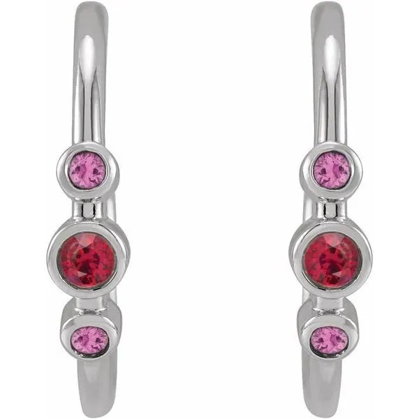 Bezel-Set Hoop Earrings Image 2 Hart's Jewelers Grants Pass, OR