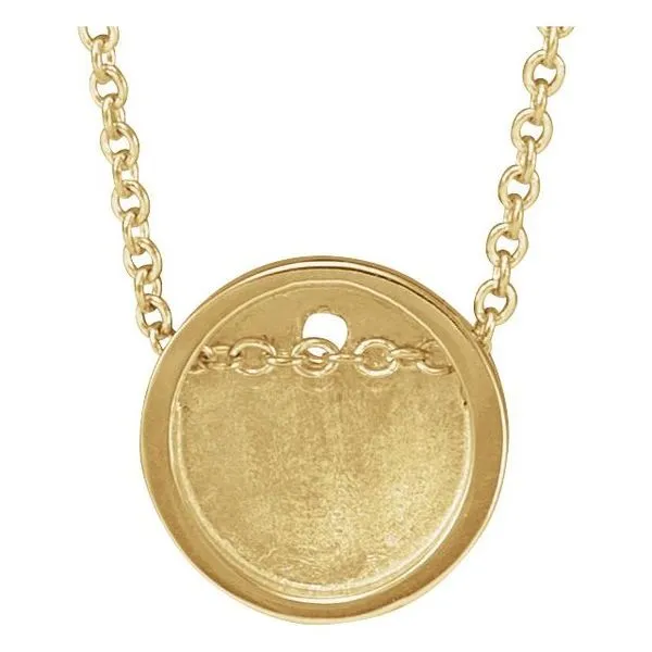 Engravable Disc Necklace or Slide Pendant Image 3 Leslie E. Sandler Fine Jewelry and Gemstones rockville , MD