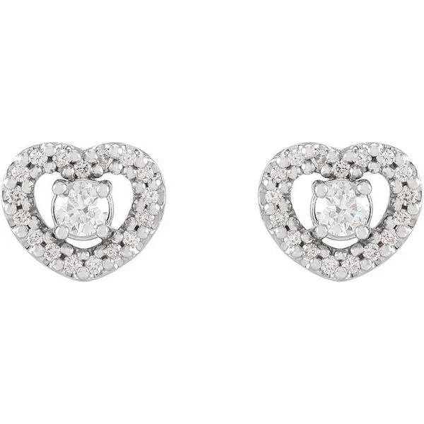 Halo-Style Heart Earrings Image 2 Hart's Jewelers Grants Pass, OR
