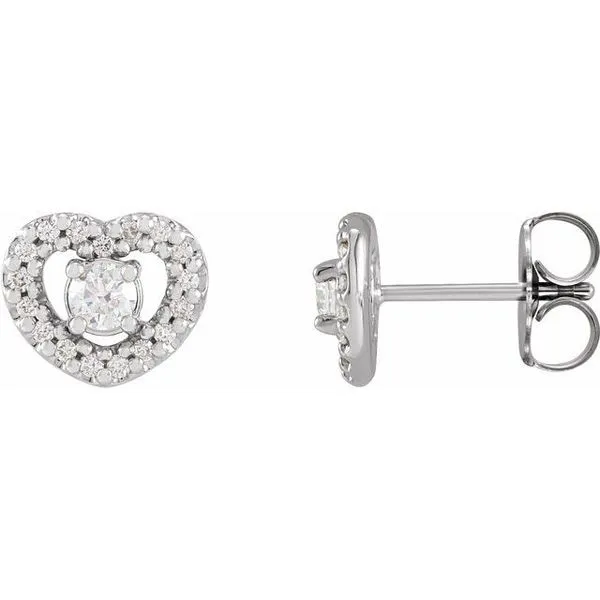 Halo-Style Heart Earrings Hart's Jewelers Grants Pass, OR