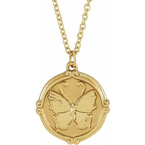 Butterfly Medallion Necklace Hopman Jewelers Elkhart, IN