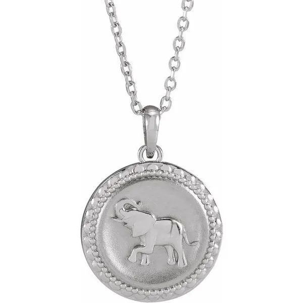 Beaded Elephant Disc Necklace James & Williams Jewelers Berwyn, IL