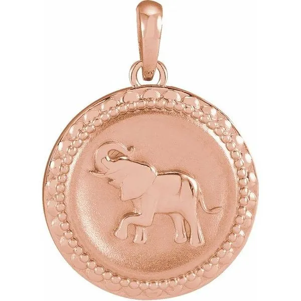 Beaded Elephant Disc Pendant James & Williams Jewelers Berwyn, IL