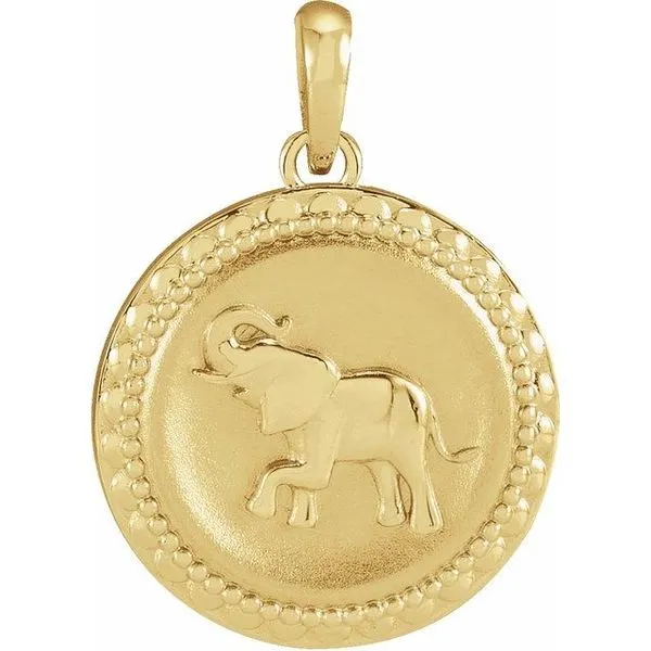 Beaded Elephant Disc Pendant James & Williams Jewelers Berwyn, IL