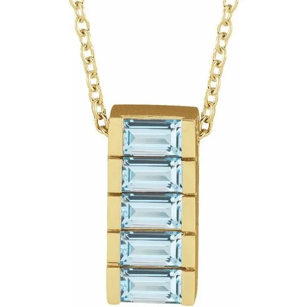 Channel-Set Bar Necklace or Slide Pendant Long Jewelers Chesapeake, VA