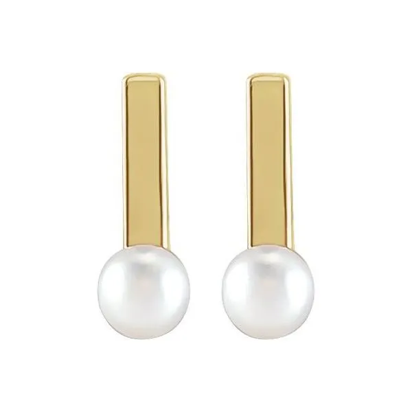 Pearl Bar Earrings Image 2 Delfine's Jewelry Charleston, WV