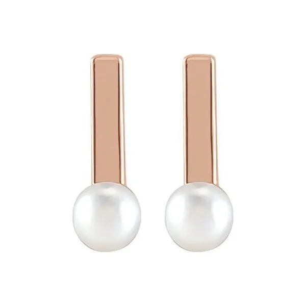 Pearl Bar Earrings Image 2 J. Meredith Jewelers Delafield, WI