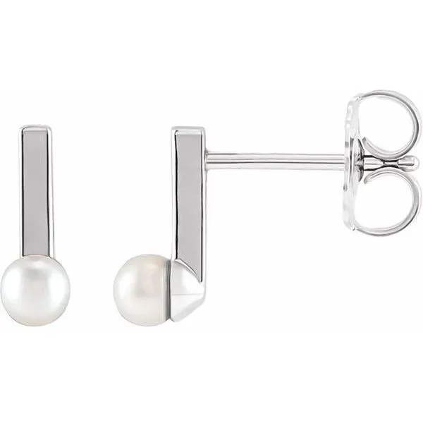 Pearl Bar Earrings James Wolf Jewelers Mason, OH