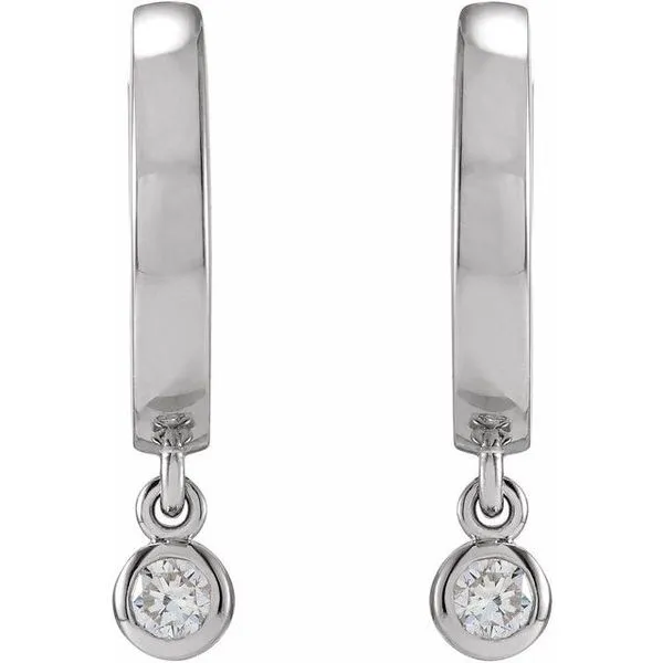 Accented Hinged Hoop Earrings Image 2 James & Williams Jewelers Berwyn, IL