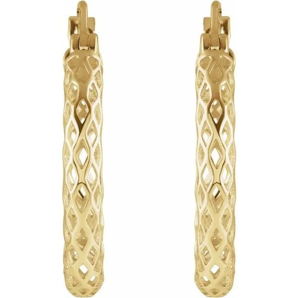 Pierced Tube Hoop Earrings Image 2 Long Jewelers Chesapeake, VA