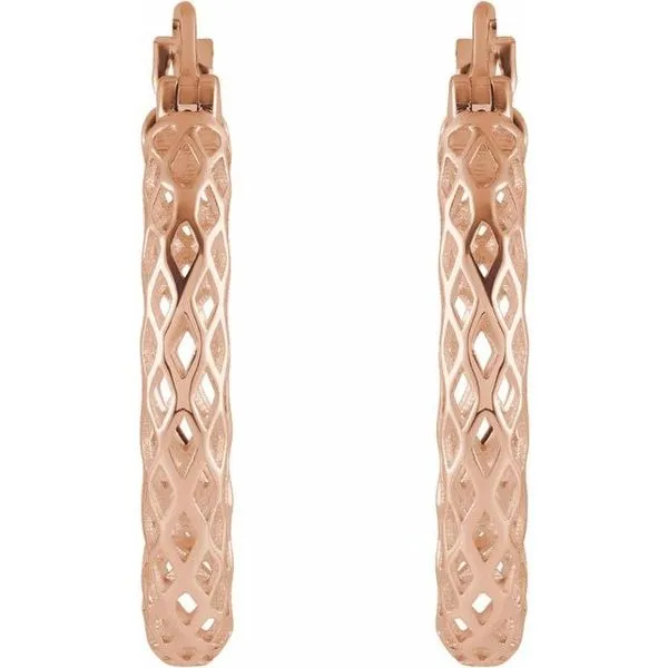 Pierced Tube Hoop Earrings Image 2 James & Williams Jewelers Berwyn, IL