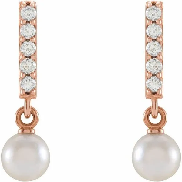 Pearl Bar Earrings Image 2 Hopman Jewelers Elkhart, IN