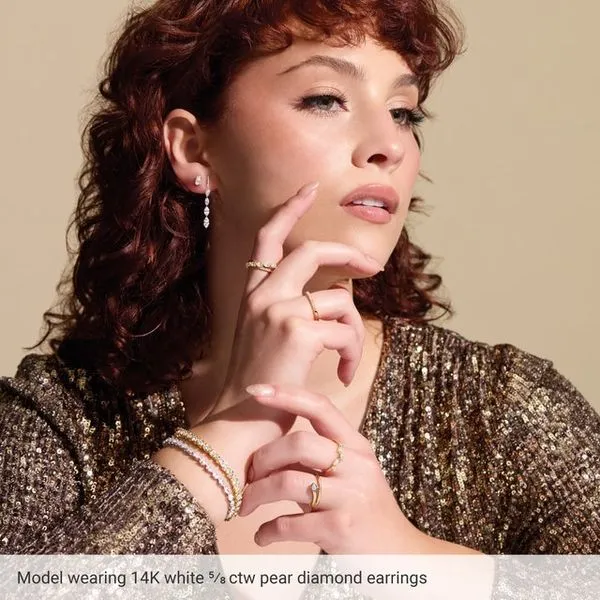 Pear 5-Prong Stud Earrings Image 3 Becky Beck's Jewelry DeKalb, IL