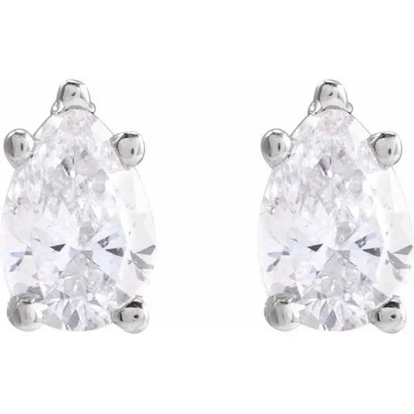 Pear 5-Prong Stud Earrings Image 2 Rasmussen Jewelers Spanish Fork, UT