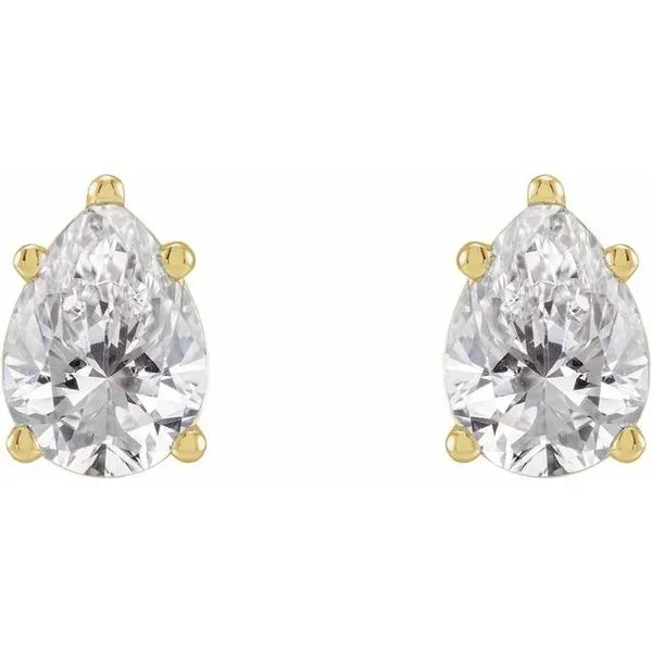 Pear 5-Prong Stud Earrings Image 2 J. Meredith Jewelers Delafield, WI