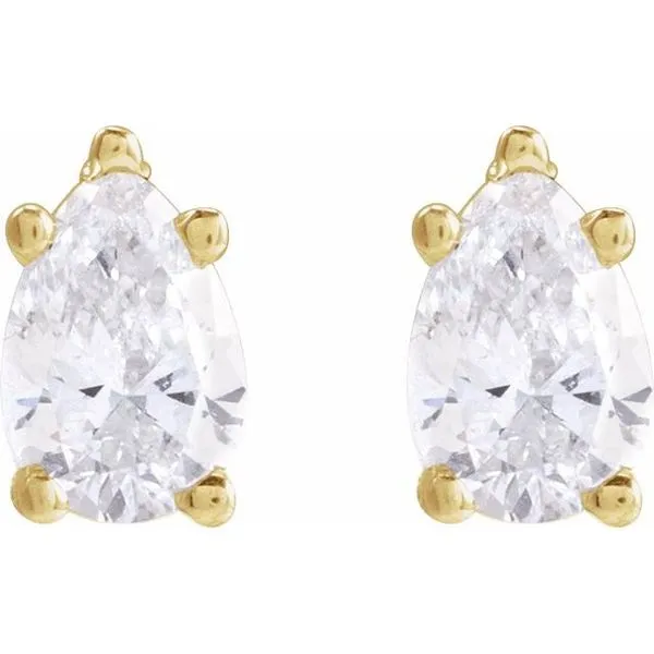 Pear 5-Prong Stud Earrings Image 2 Rasmussen Jewelers Spanish Fork, UT