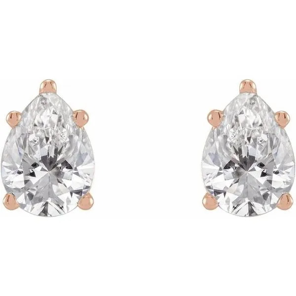 Pear 5-Prong Stud Earrings Image 2 J. Meredith Jewelers Delafield, WI