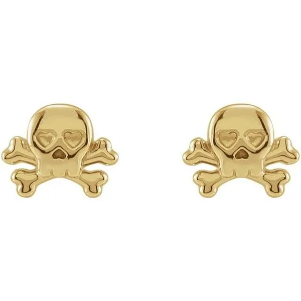 Petite Skull & Crossbones Earrings Image 2 Hopman Jewelers Elkhart, IN